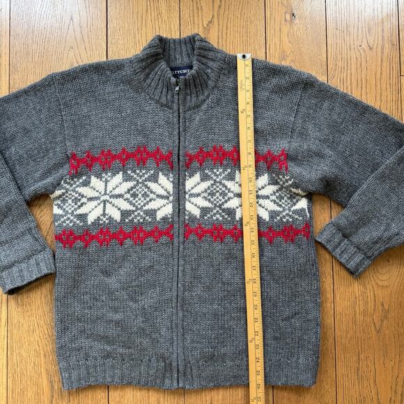 VTG Britches Wool Full Zip Cardigan SZ S Snowflake Fairisle Mock Neck Classic - Picture 6 of 7